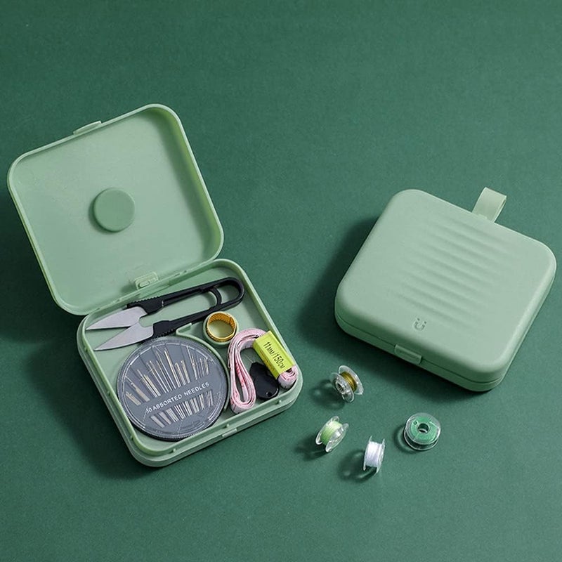 4every Small Sewing kit Travel Size, Mini Sewing Kits Storage-Box Gifts for Adults, Beginners DIY Easy Embroidery Thread Needle Accessories,Home and Hand Sewing Supplies, Basic Emergency Needle case (Green) - Image 4